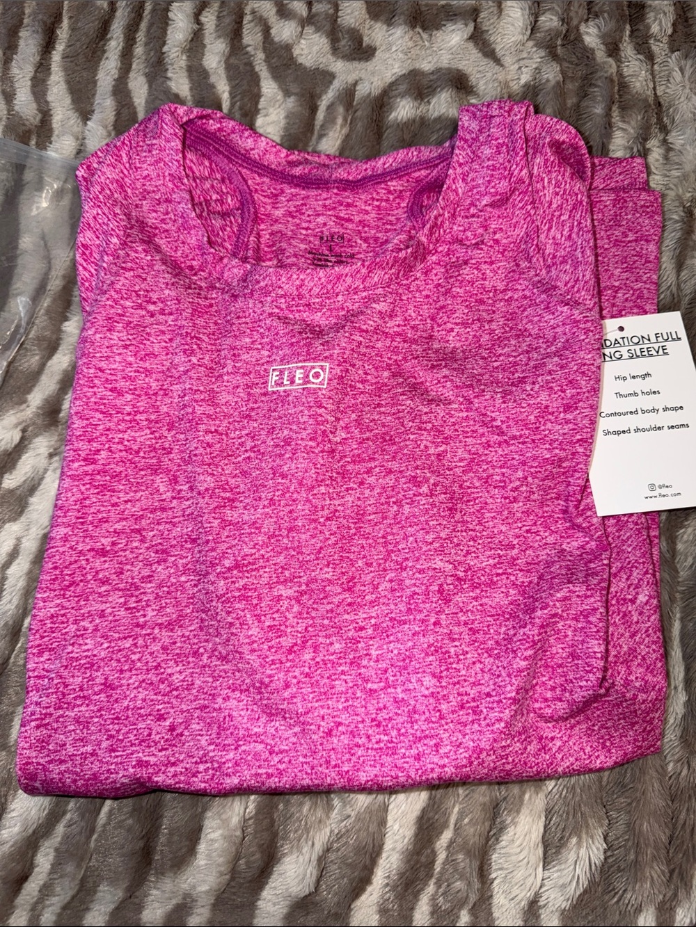 Fleo Pink Heather Long Sleeve Performance Top